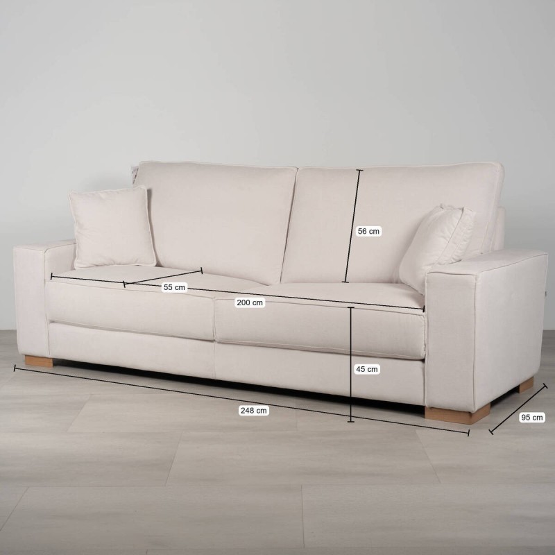 Sofá Nimo 3 plazas 248 cm beige