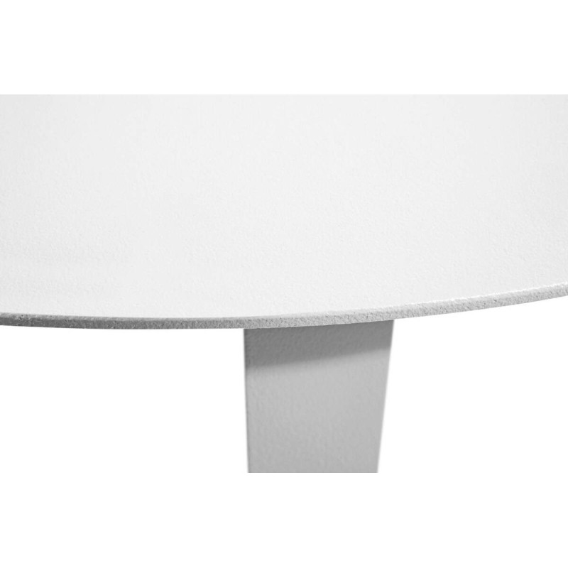 Round outdoor side table, white aluminum, 45x33cm