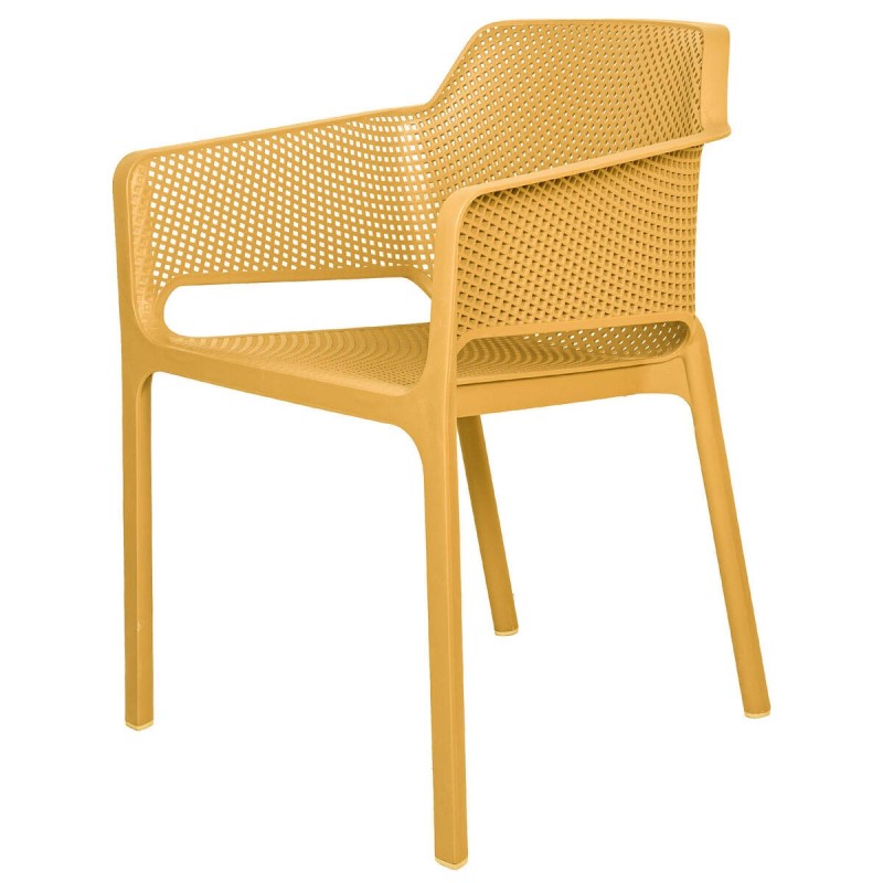 Senape yellow net armchair 61x59x80cm