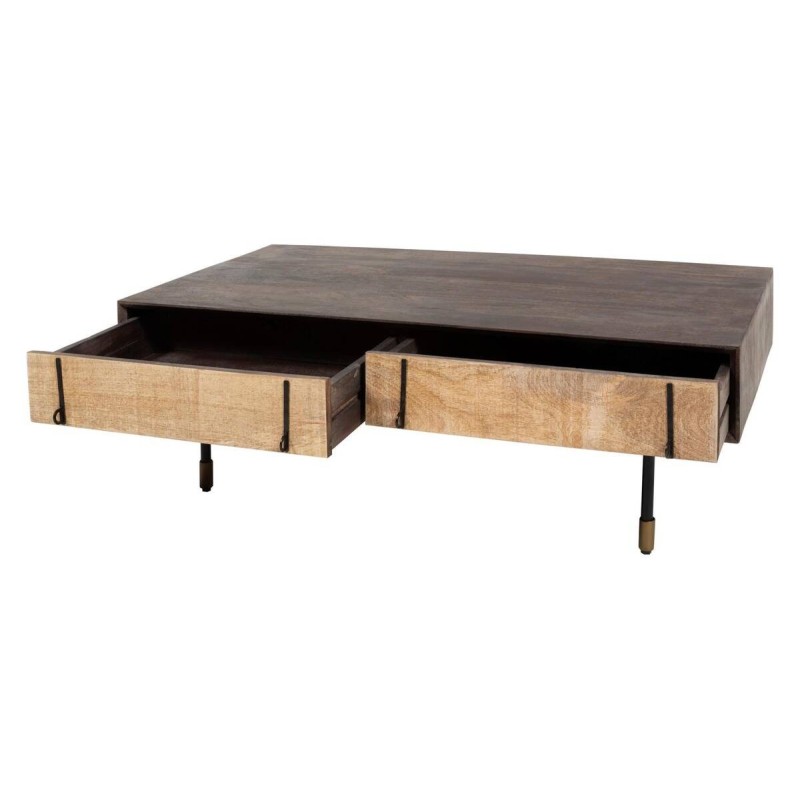 Nairobi coffee table, acacia and mango wood, with two drawers, 110x60x36cm