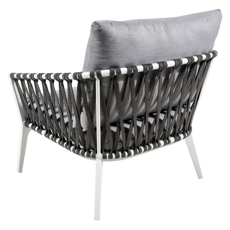 Virgo outdoor armchair, aluminum - grey rope, 85x82x73cm