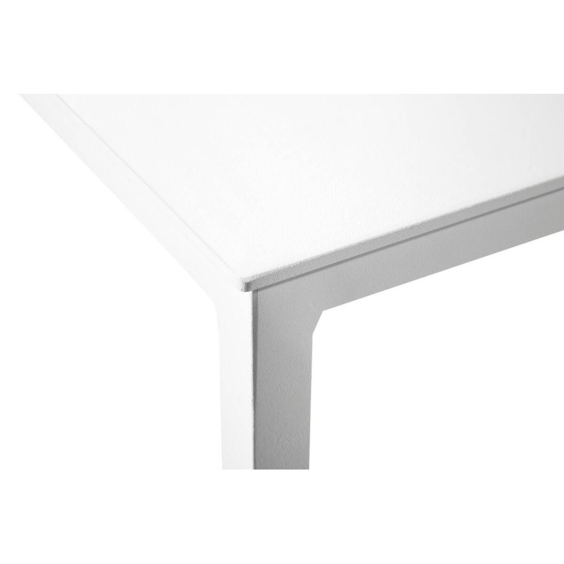 Mesa auxiliar de exterior aluminio blanco 38x40,5x42cm