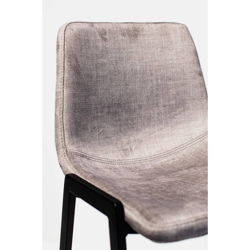 High stool, polyester taupe – steel with black finish, 43.5 x 45 x 102cm