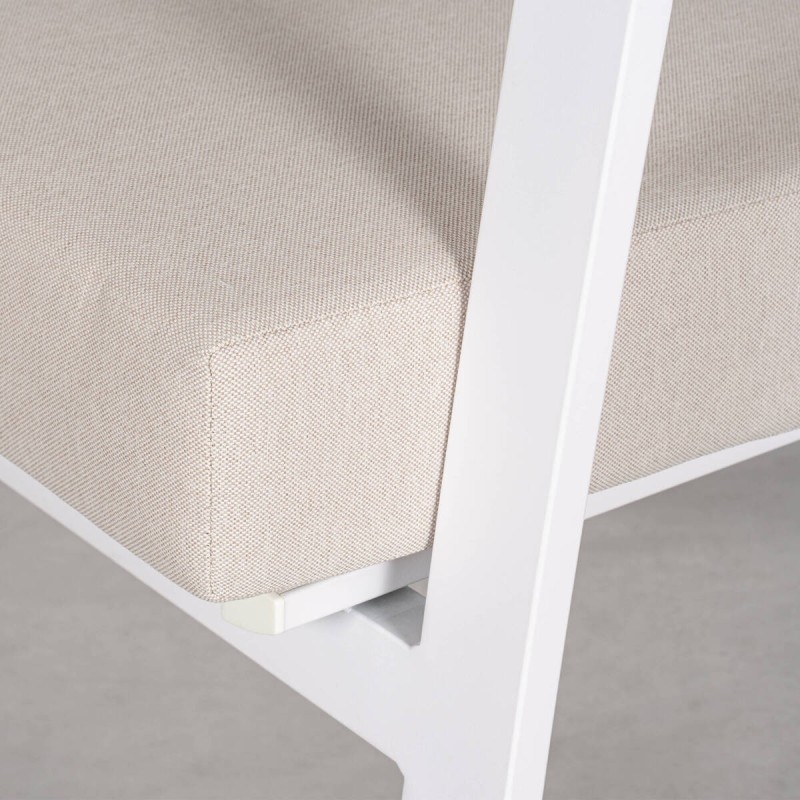 Tivat White Aluminum Reclining Armchair with Textilene and Cushions Included