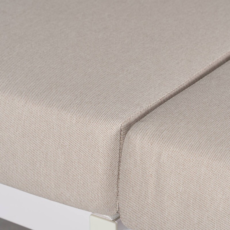Tivat 2-seater reclining sofa in white aluminum with textilene, 150 cm