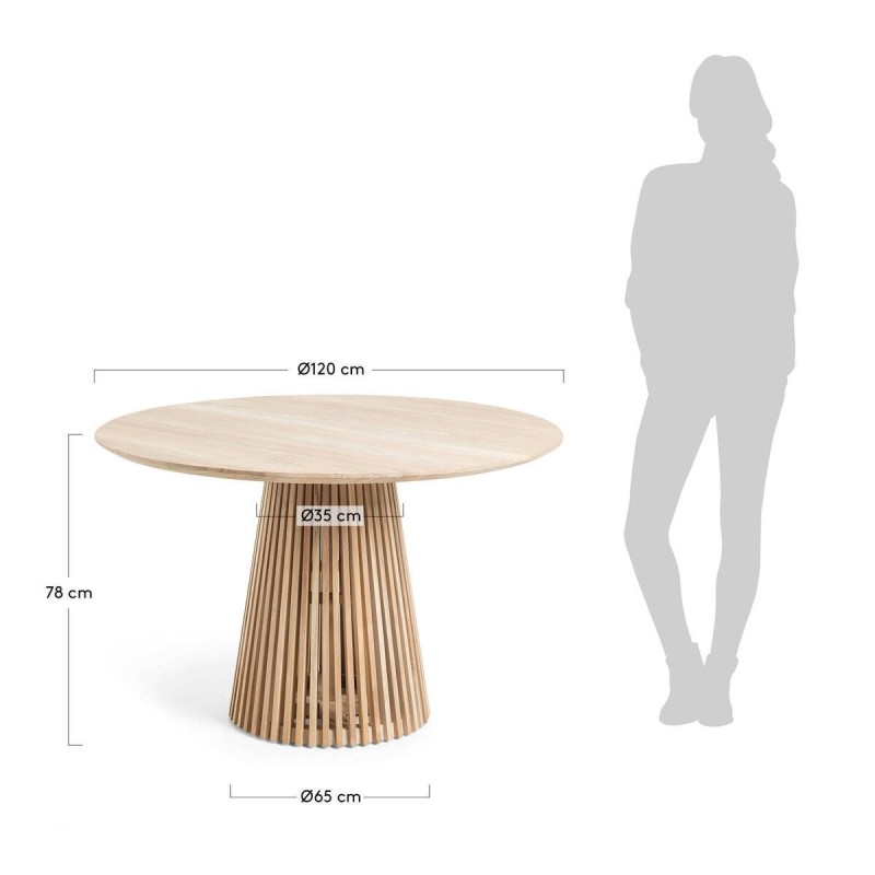 Mesa jeanette ø 120 cm madera maciza de teca