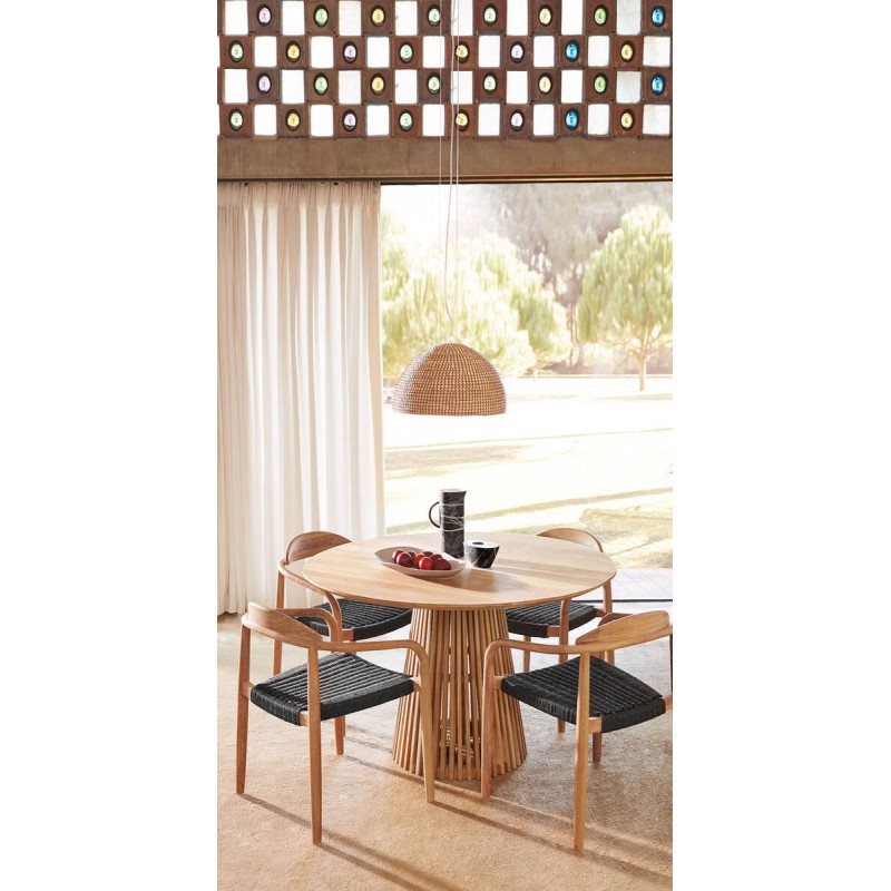 Mesa jeanette ø 120 cm madera maciza de teca