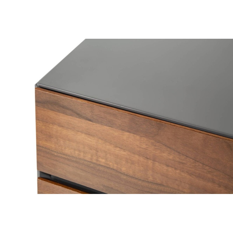 Matte grey bedside table / walnut veneer front 50x40.5x56.5cm