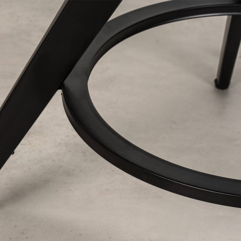 Round dining table in glass and steel 120x75cm