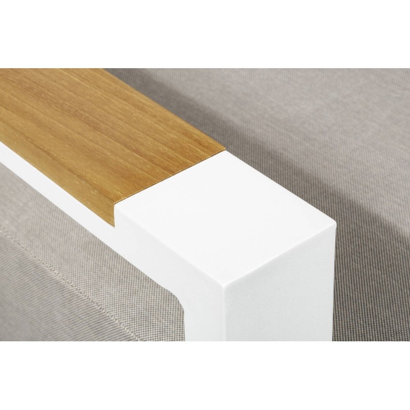 Sofá exterior tres plazas aluminio blanco váruna 210x85x82cm