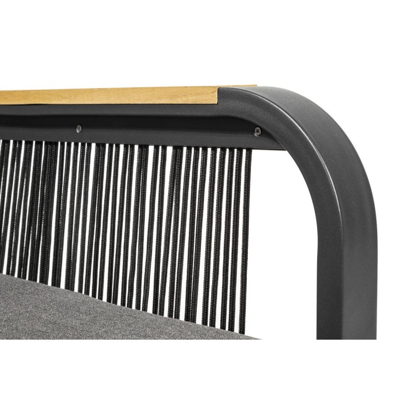 Soraya outdoor armchair, anthracite grey aluminum and teak wood, 72x83x88cm