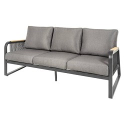 Soraya outdoor sofa, 3 seats, aluminum, Anthracite Grey, 193 cm