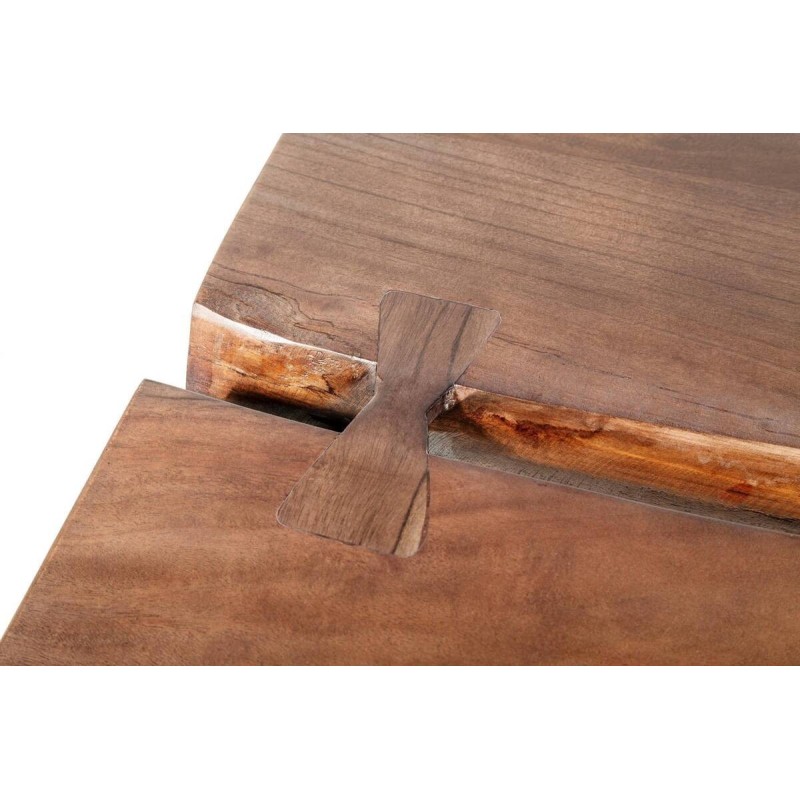 Mesa de comedor rectangular basni en madera de nogal - patas metal dorado 178x102x76cm