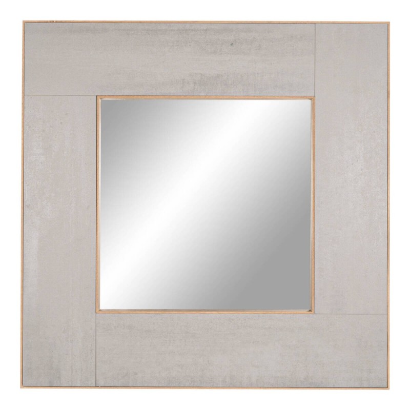 Oak wood mirror with grey frame 100x100cm