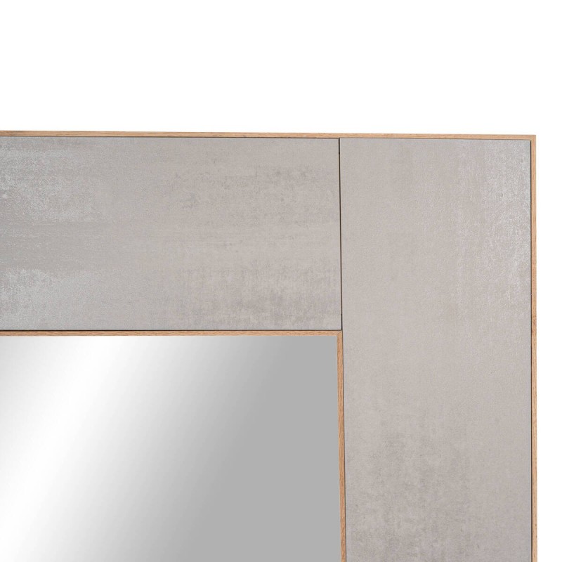 Oak wood mirror with grey frame 100x100cm