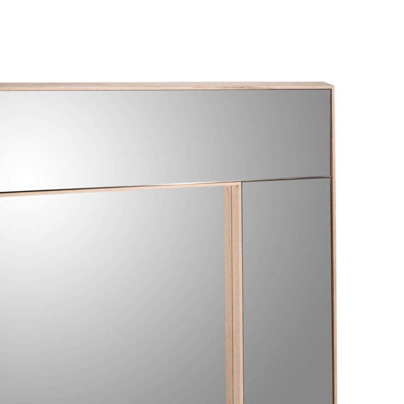 Square mirror with wood finish, 100x100cm