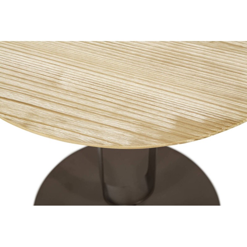 Round corner table with oak top, 45x48cm