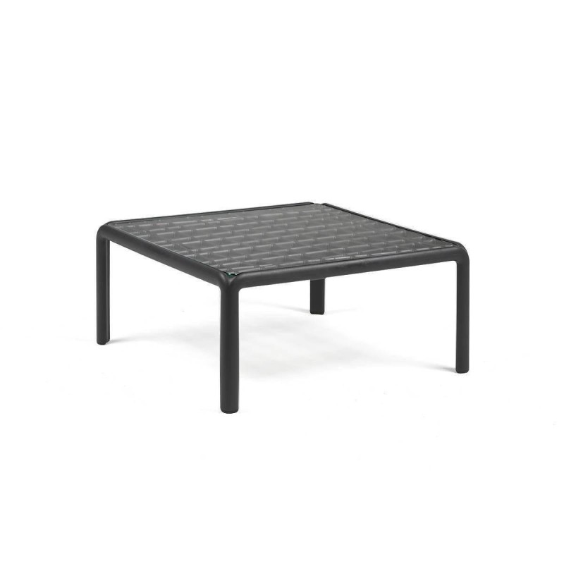 Komodo table in anthracite color with glass top