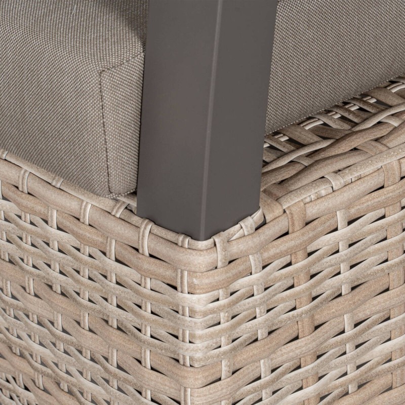 Sillón Reclinable Corfú de Ratán Sintético con Estructura de Aluminio Antracita
