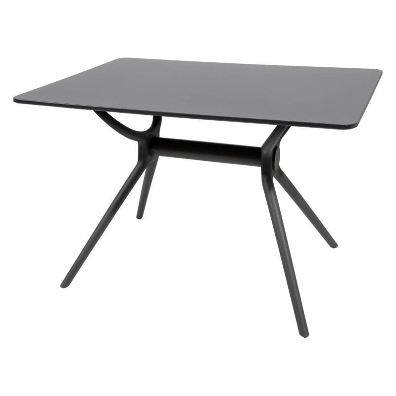 Rectangular dining table, gray MDF, polyethylene legs, 120x80x75cm
