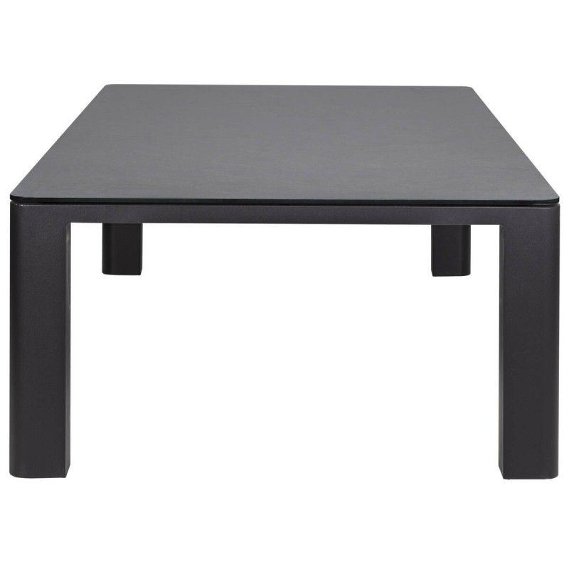 Mesa de centro de exterior de aluminio y tapa de cerámica gris 120x75x41cm