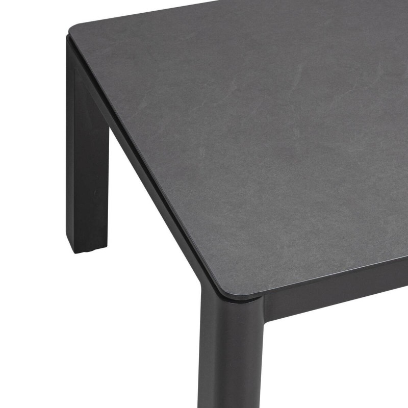 Mesa de centro de exterior de aluminio y tapa de cerámica gris 120x75x41cm