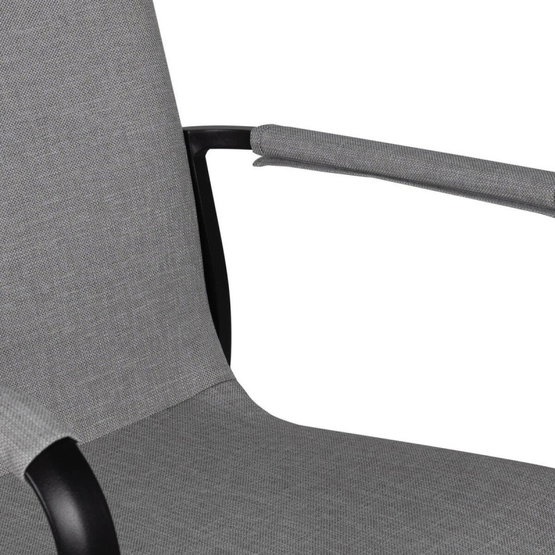 Silla lucca de aluminio negro y textil gris 57x62x86cm