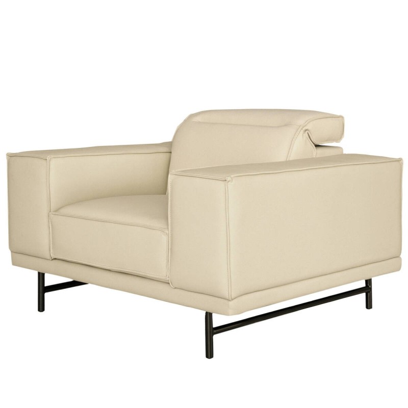 Sillón bloque color beige con cabecero reclinable 106x100x96cm