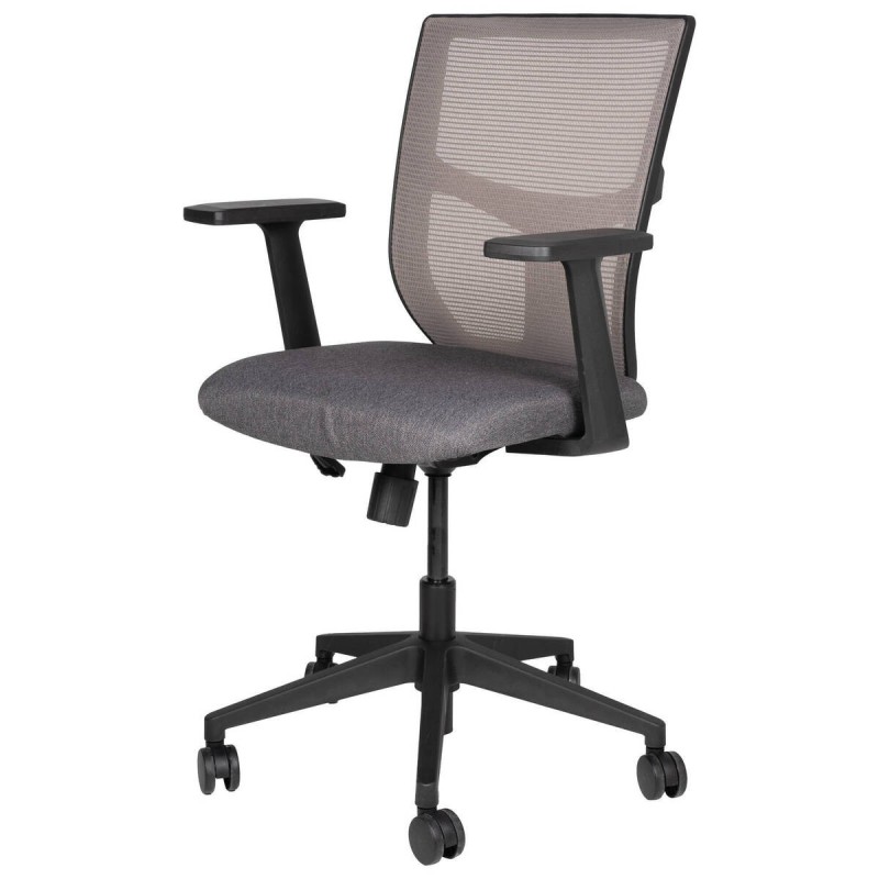 Office chair, black nylon frame, grey seat and backrest, 63x55x101cm