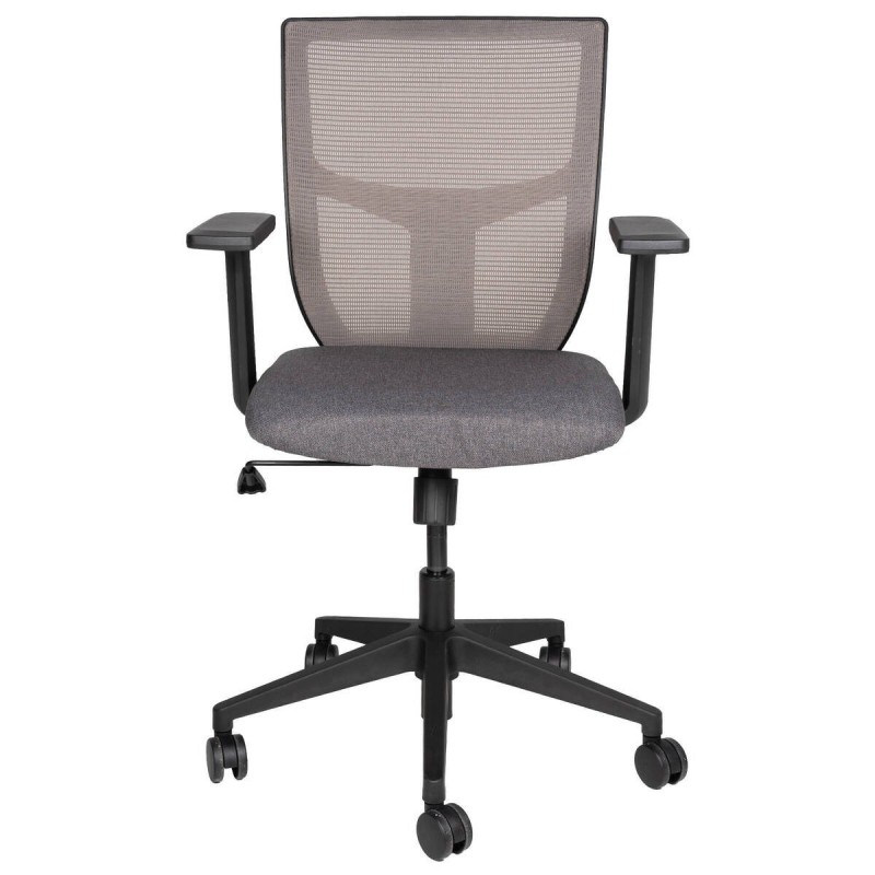 Office chair, black nylon frame, grey seat and backrest, 63x55x101cm