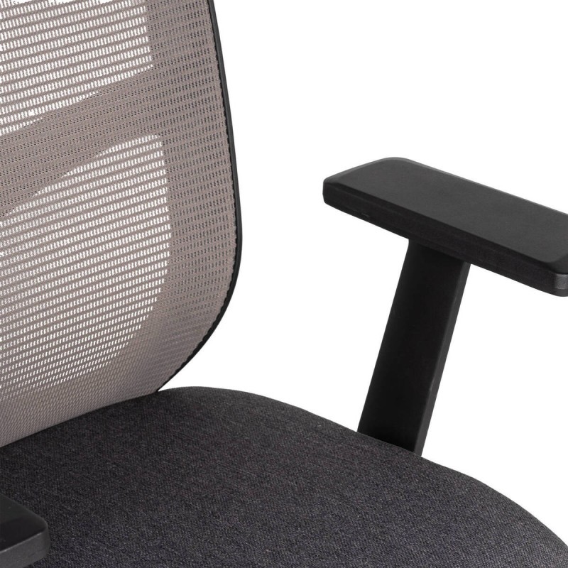 Office chair, black nylon frame, grey seat and backrest, 63x55x101cm