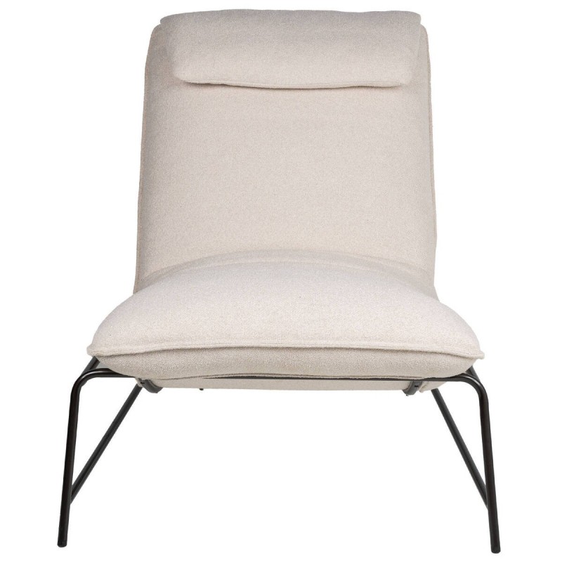 Grey armchair on black iron frame 76x98x86cm