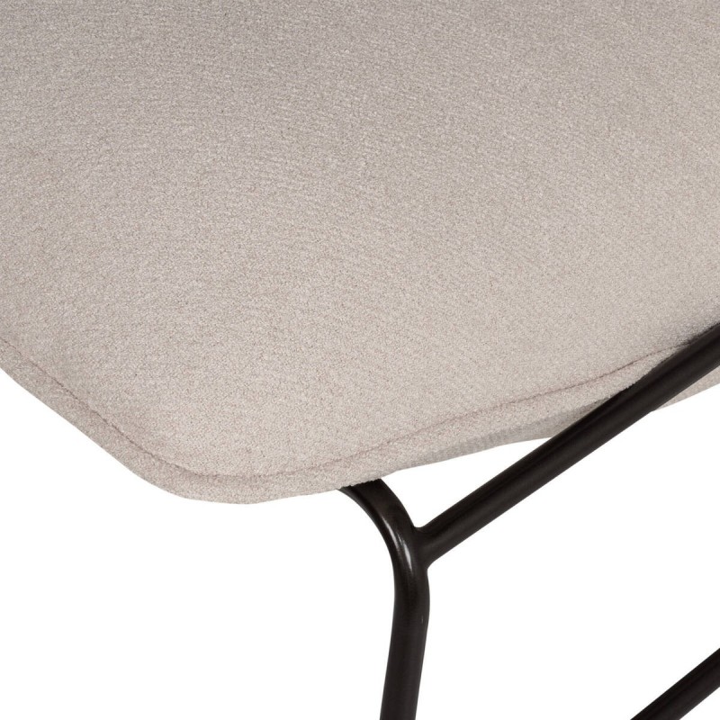 Grey armchair on black iron frame 76x98x86cm