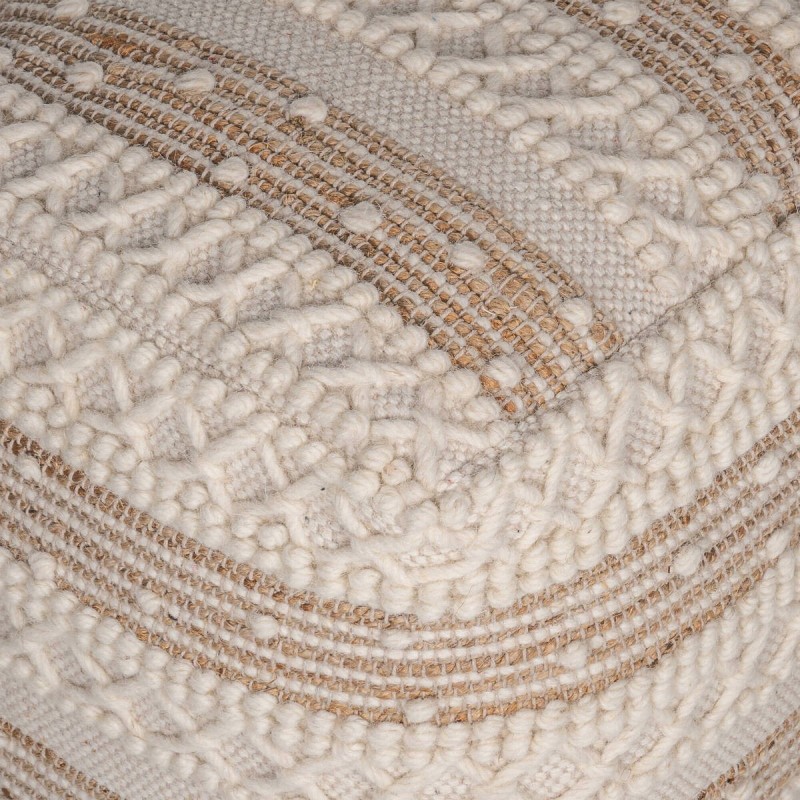 Puff mostar natural y marfil 48x48x48cm
