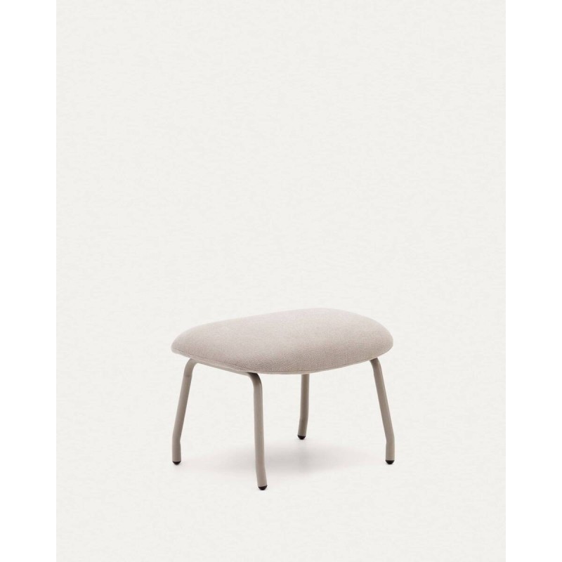 Belina footstool upholstered in beige chenille 47x40x40cm