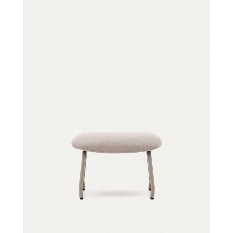 Belina footstool upholstered in beige chenille 47x40x40cm