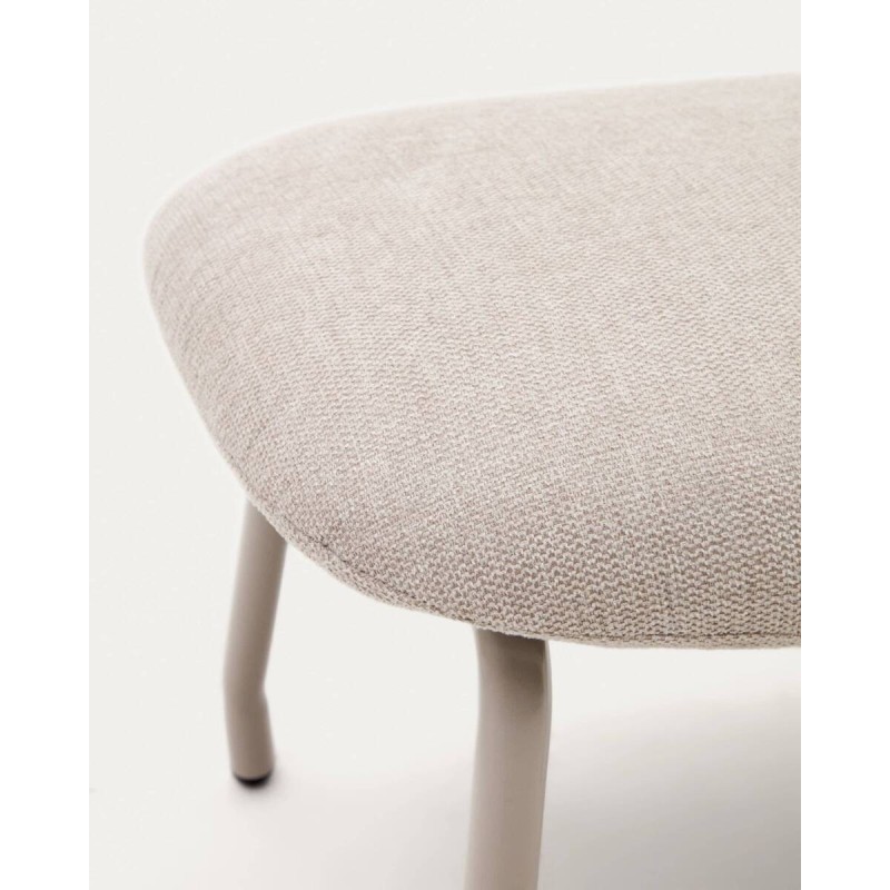 Belina footstool upholstered in beige chenille 47x40x40cm