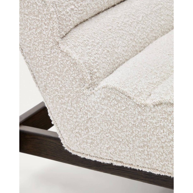 Magira armchair in white sheepskin and oak wood 75x94x82cm