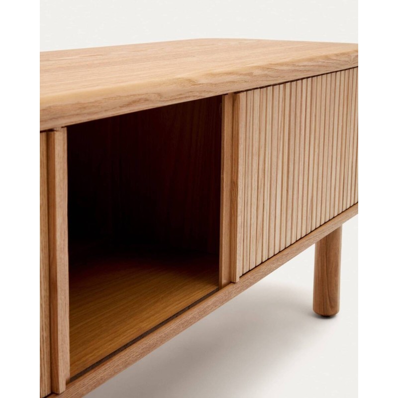 Mueble tv mailen 2 puertas en chapa de fresno 200x40x50cm