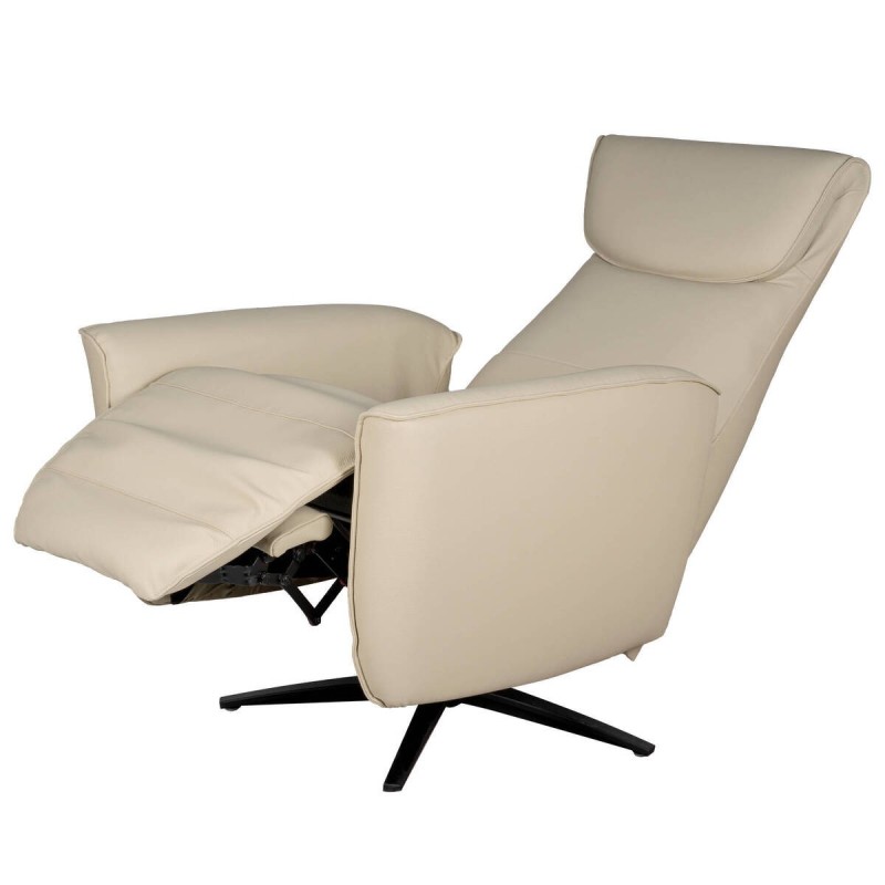 Sillón relax eléctrico con batería piel beige 81x87x110cm