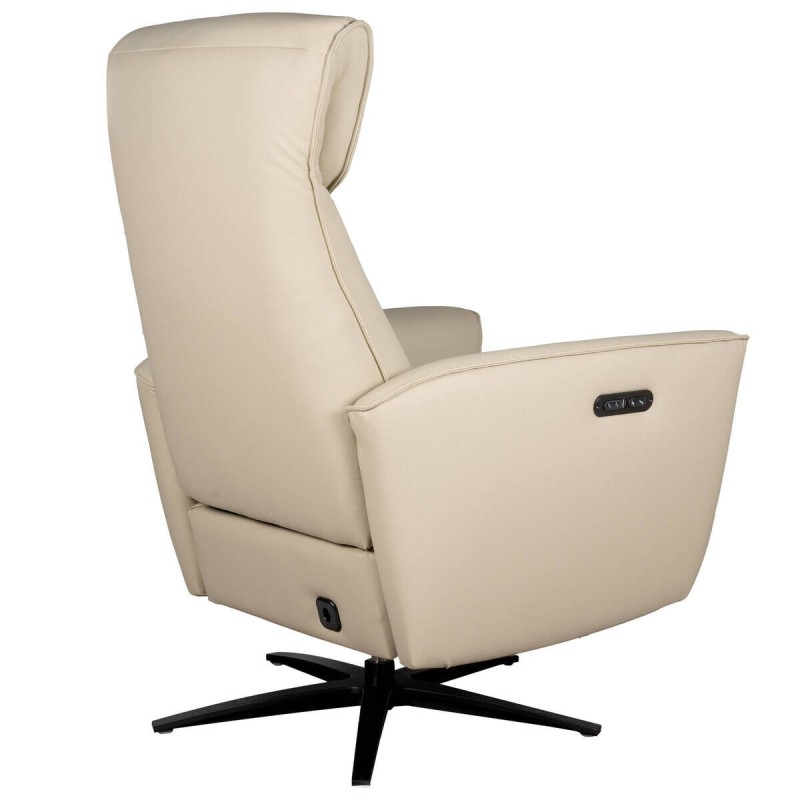 Sillón relax eléctrico con batería piel beige 81x87x110cm