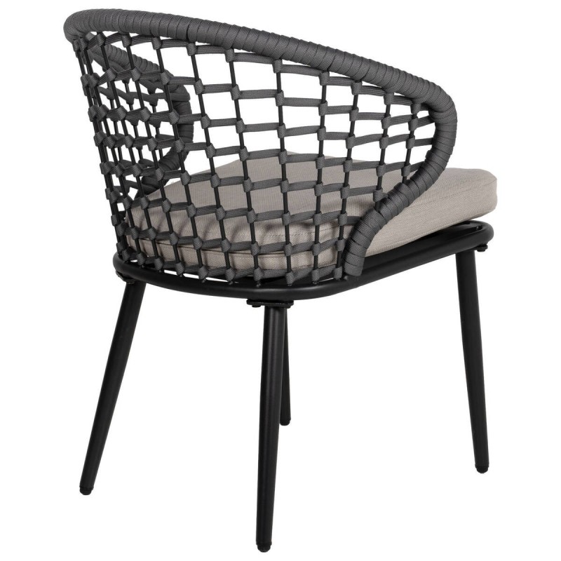 Silla de exterior alentejo de aluminio y cuerda entrelazada 48x50x75cm