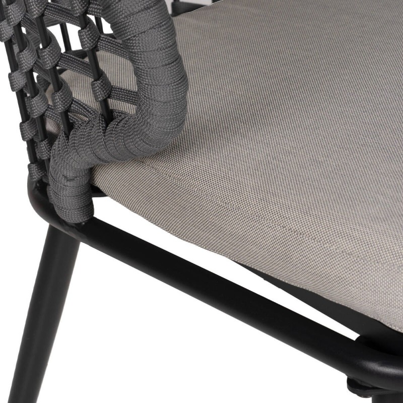 Silla de exterior alentejo de aluminio y cuerda entrelazada 48x50x75cm