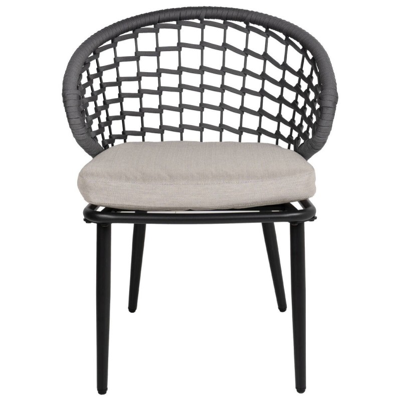 Silla de exterior alentejo de aluminio y cuerda entrelazada 48x50x75cm
