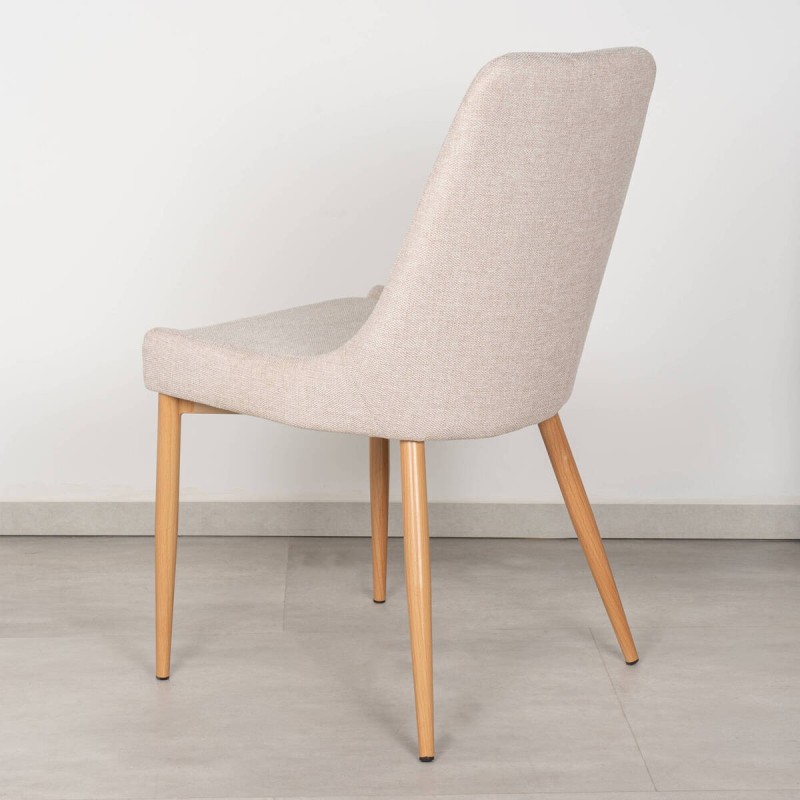 Silla evora beige con patas de hierro roble 49x58x87cm