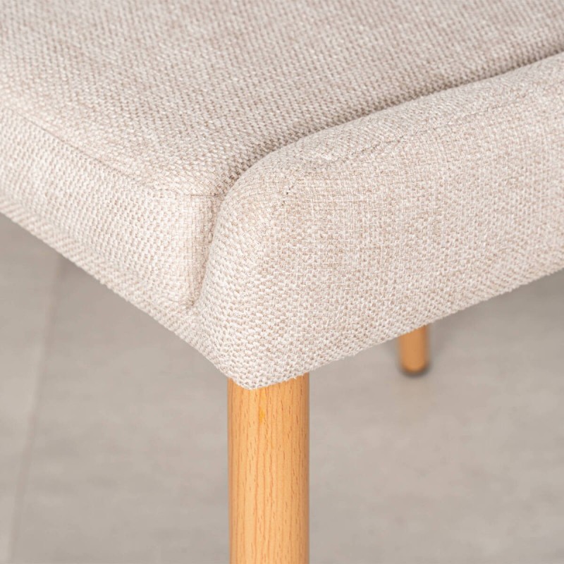 Silla evora beige con patas de hierro roble 49x58x87cm