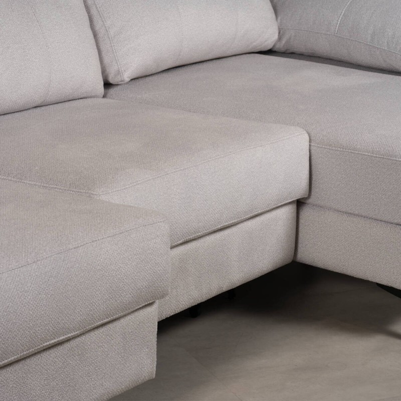 Tajo sofa 295 cm with sliding right chaise longue and reclining headrests