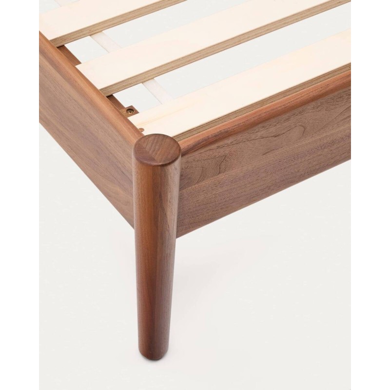 Cama elan de chapa y madera de nogal con cuerda 180x200cm