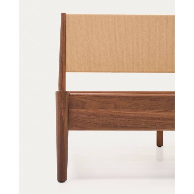 Cama elan de chapa y madera de nogal con cuerda 180x200cm