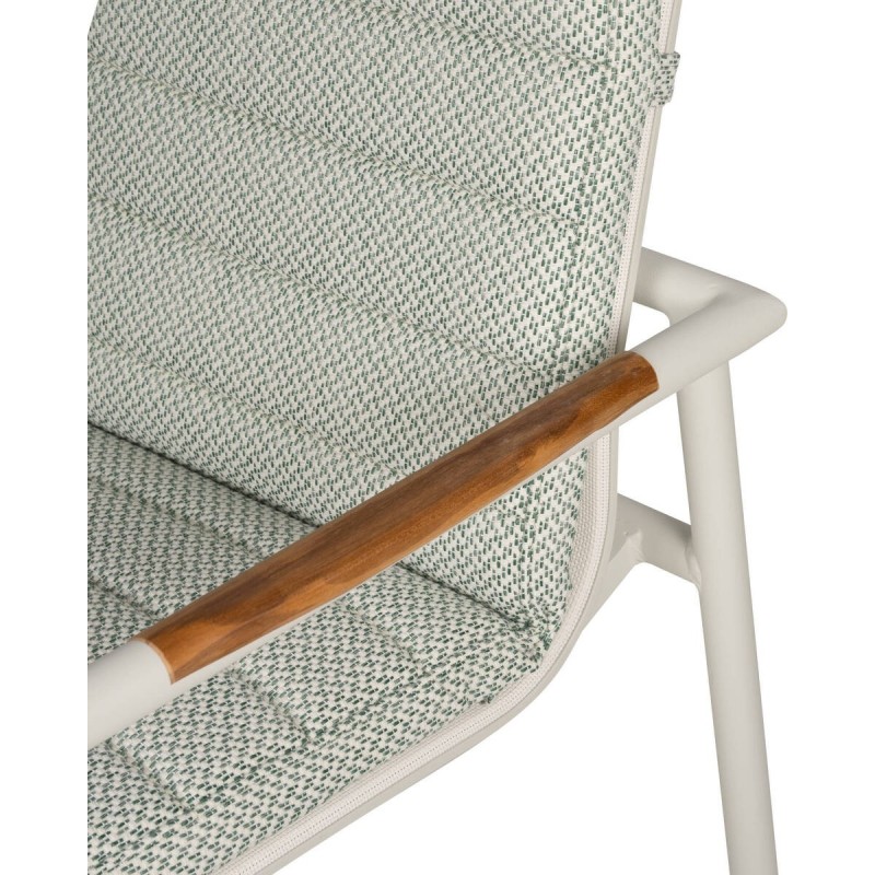 Silla tamarama aluminio crema textil verde beige 59x66x90cm